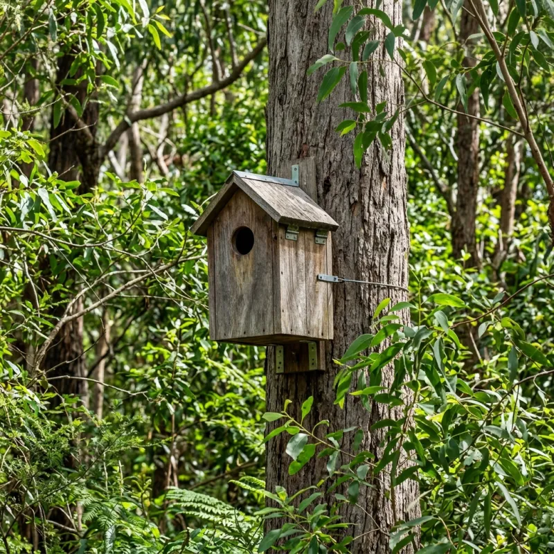 Animal nesting box installed as a humane alternative to a Pakenham roof cavity