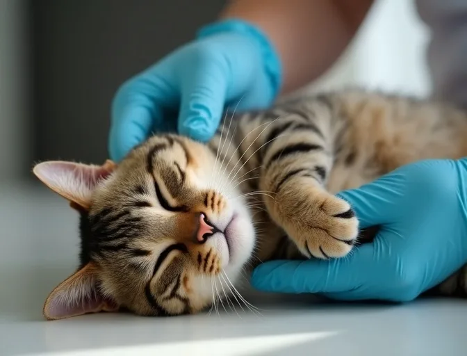 Specialist carefully handling a deceased cat with dignity in Pakenham